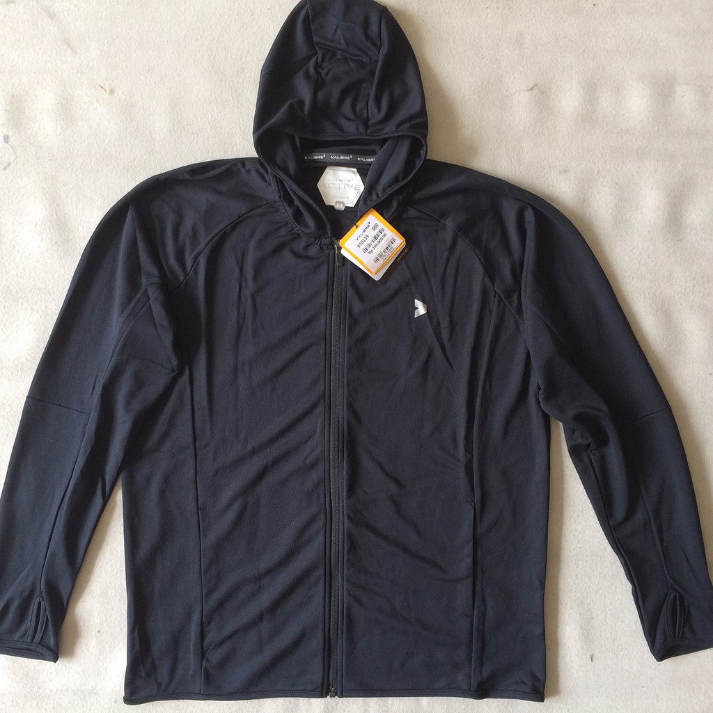 Kalibre Wrap Jaket Lari Hoodie Pria Gym Thumbhole Men Running Jacket Olahraga Fitness 970139