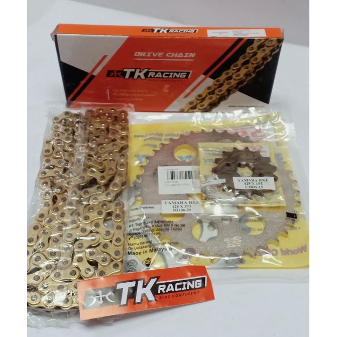 1SET GIR SSS 428/GEAR SET SSS 428 TEBAL ORIGINAL SSS YAMAHA RX KING/F1ZR/JUPITER MX OLD/JUPITER MX NEW 135/VEGA R NEW/VEGA R LAMA/JUPITER Z LAMA/JUPITER BURHAN/JUPITER MX LAMA/RXZ-1