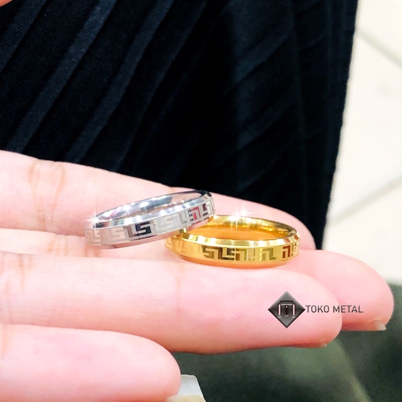 COD✔️CINCIN TITANIUM MODEL BATIK TERBARU GOLD UNTUK WANITA &amp; PRIA [TOKO METAL]