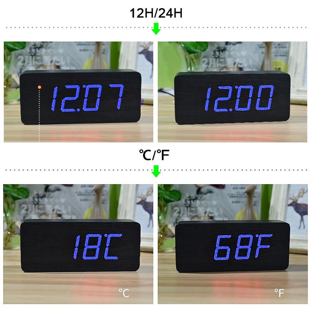 Wooden Clock Besar / Big - Lampu Kayu Led Elegant RANDOM