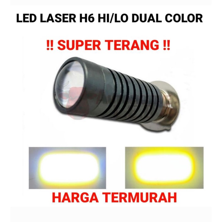 Lampu LED H6 Laser Hi/Lo Dual Color - Lampu Utama Motor