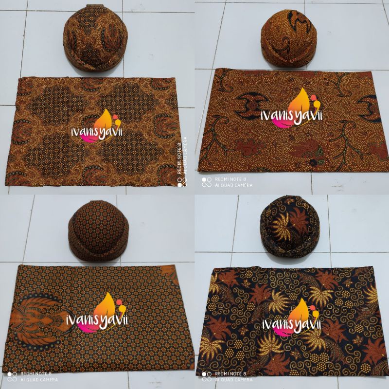 [1set] Jarik + Blangkon, Motif Sama / Motif Senada