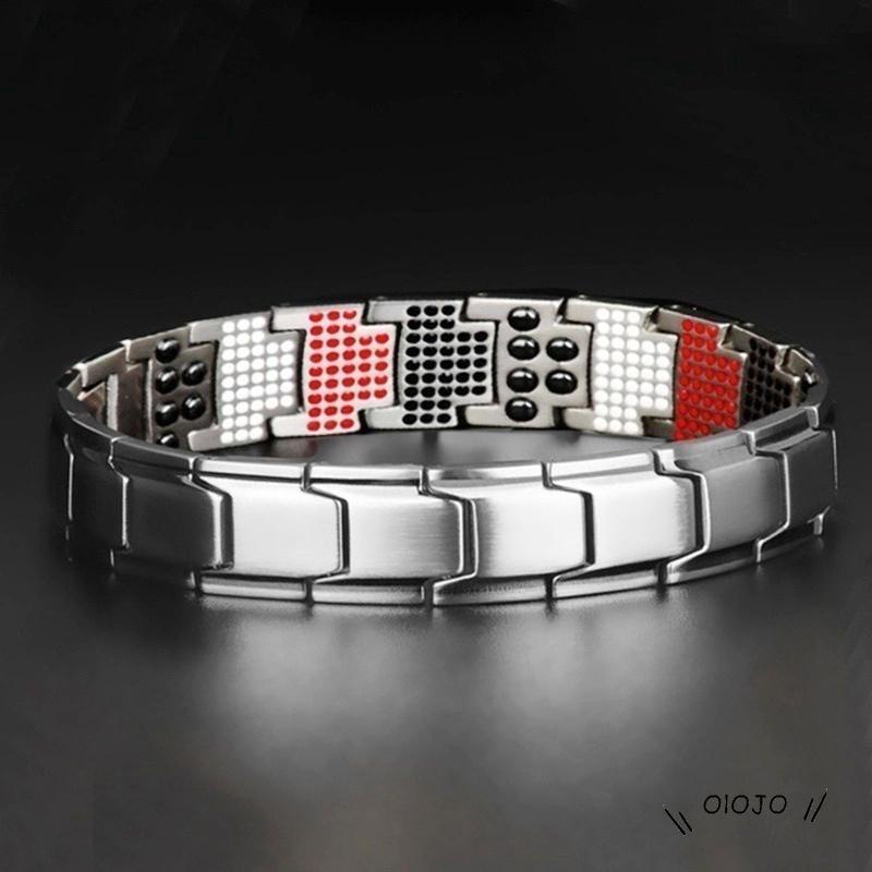 Fashion Pria Wanita Adjustable Gelang Magnetik Kesehatan Energi Terapi Arthritis Stainless Steel Terapi Magnet Gelang - ol