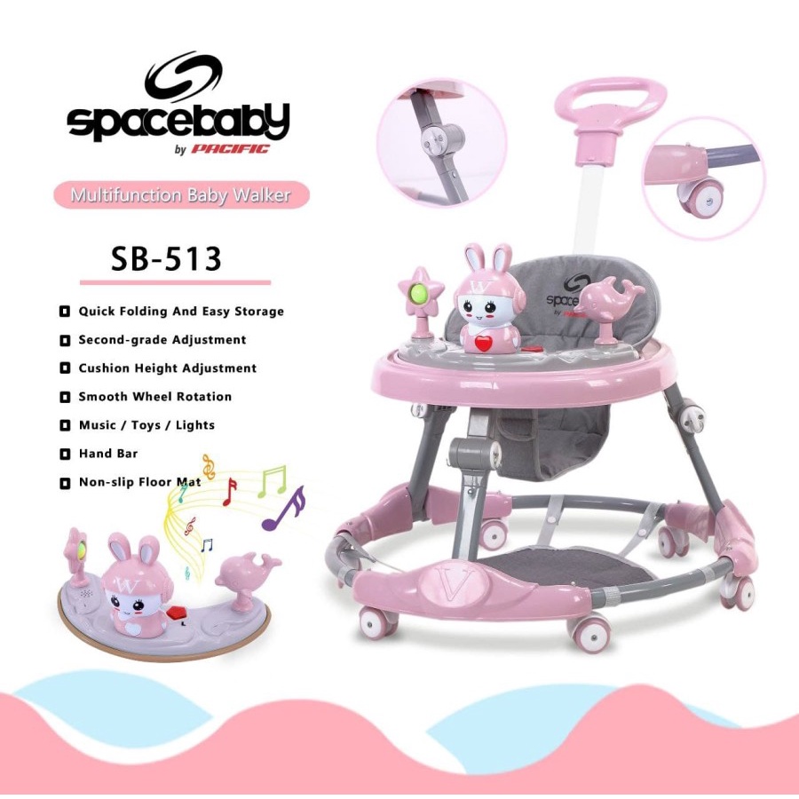 Baby Walker Kereta Dorong Bayi Balita Anak Spacebaby SB513 BY PACIFIC-1