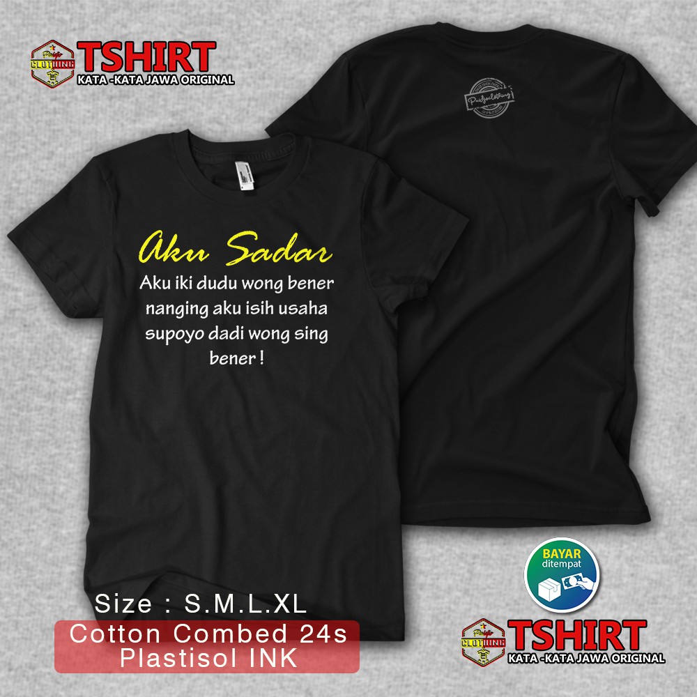 Kaos Kata kata Jawa Aku Sadar | Kaos Distro Pria