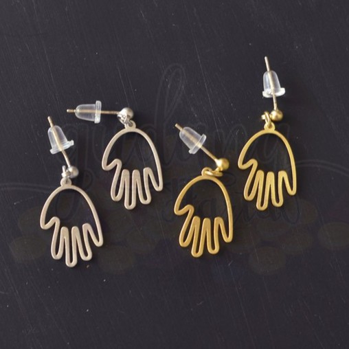 Anting Stud Mini Hands Up Gold Silver Lucu Unik GH 203242