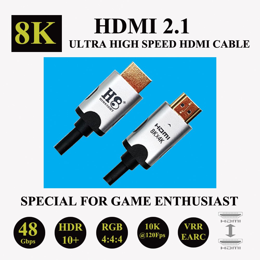 Kabel HDMI To HDMI 2.1 Ultra High Speed 8Kx4K 4320P 60Hz 1.5 Meter (HINEIGHT(H8))