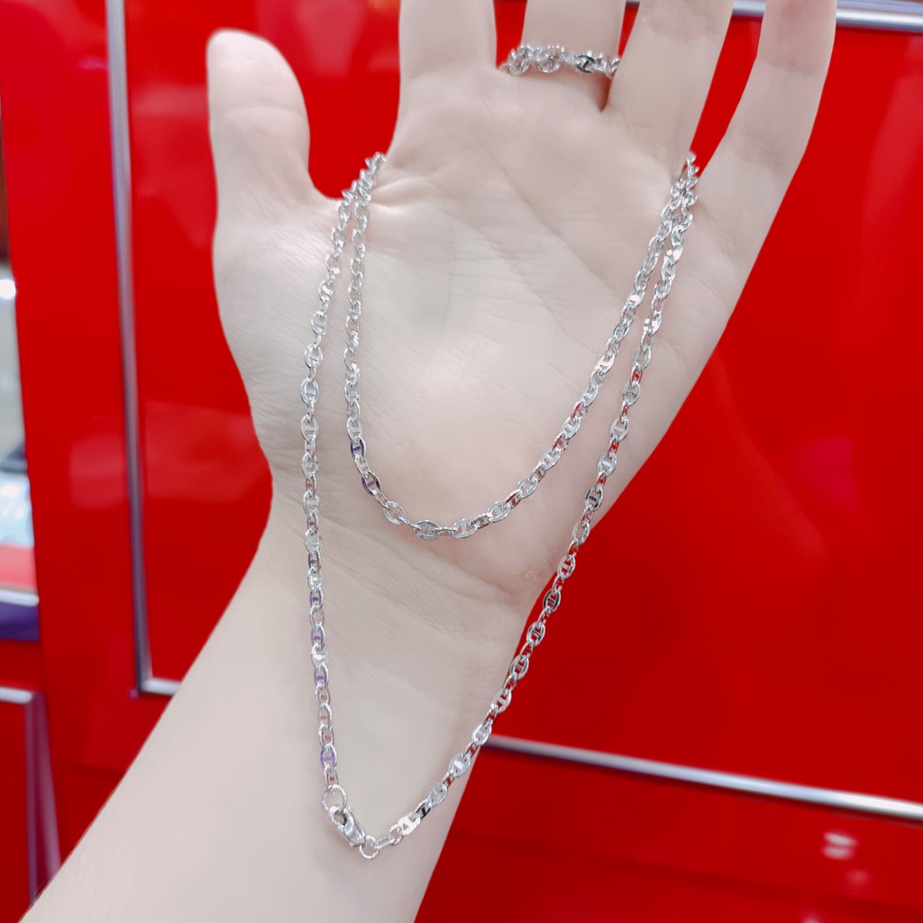 kalung panjang white gold