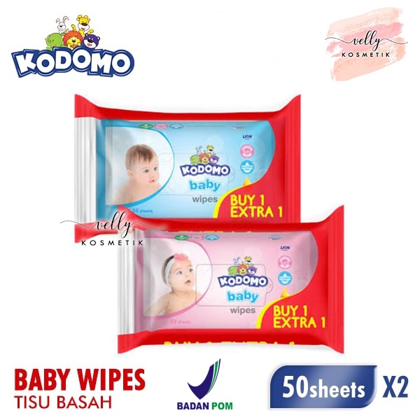 Kodomo Baby Wipes Rice Milk Pink Blue 50'S Buy 1 Extra 1