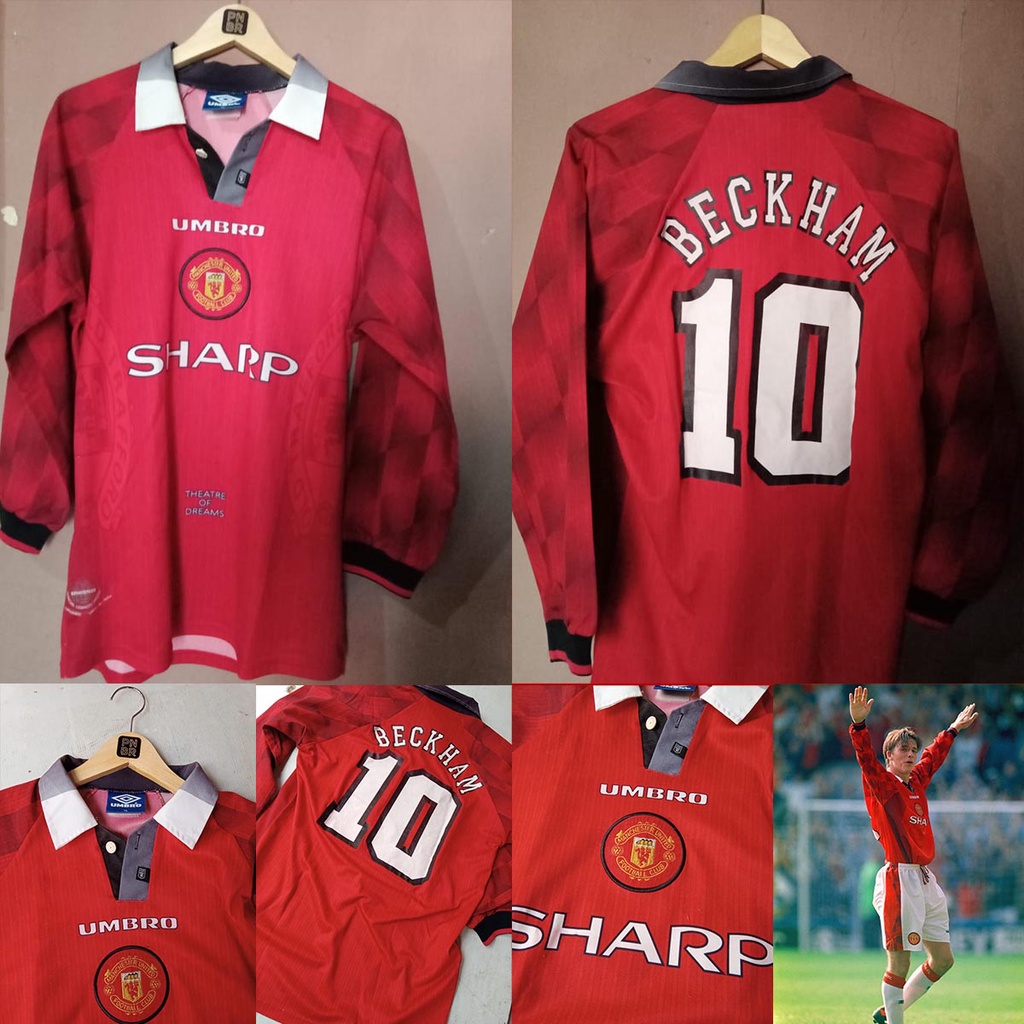 Jersey Long Sleeve Retro Manchester United Cobra Home 1996 NNS DAVID BECKHAM