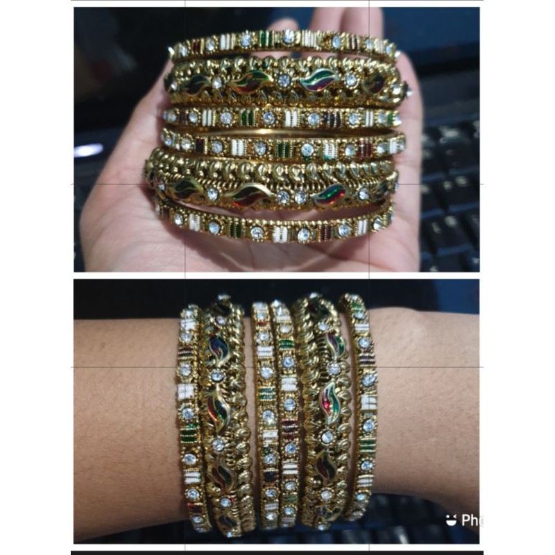 gelang keroncong/gelang dubai/gelang India/gelang pengantin/gelang set6 warna warni