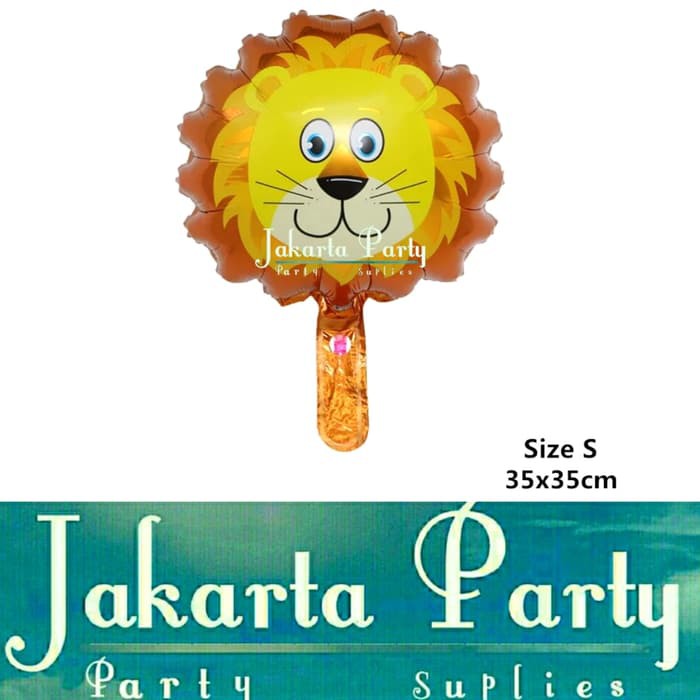 Balon Foil Lion Head Mini / Balon Karakter Hewan / Balon Animal