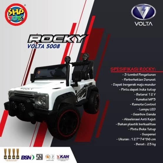 Mobil Aki Rocky Volta 5008 Jeep Off Road 12v Remote Anak Gearbox Ori