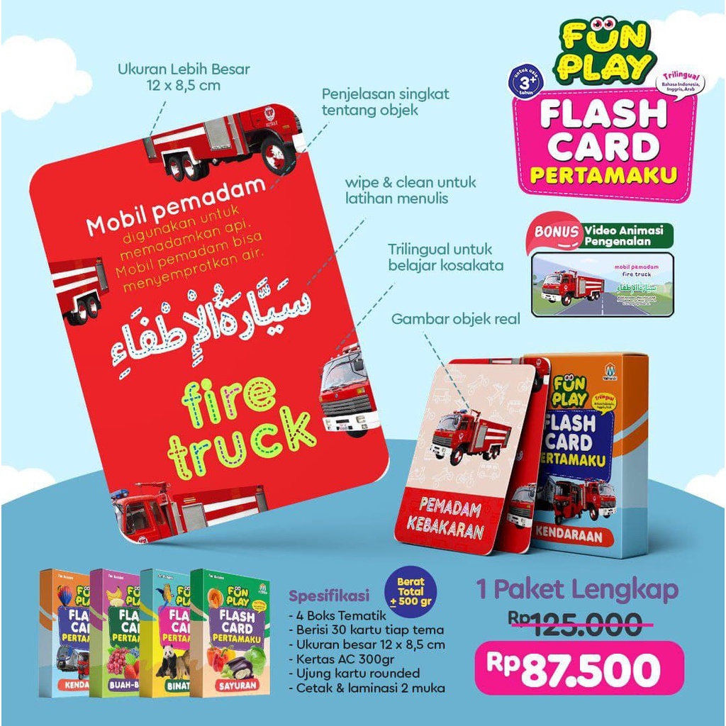 1 Paket Kartu Flash Card Edukasi Anak (Dapat 4 Box Kartu Edukasi)