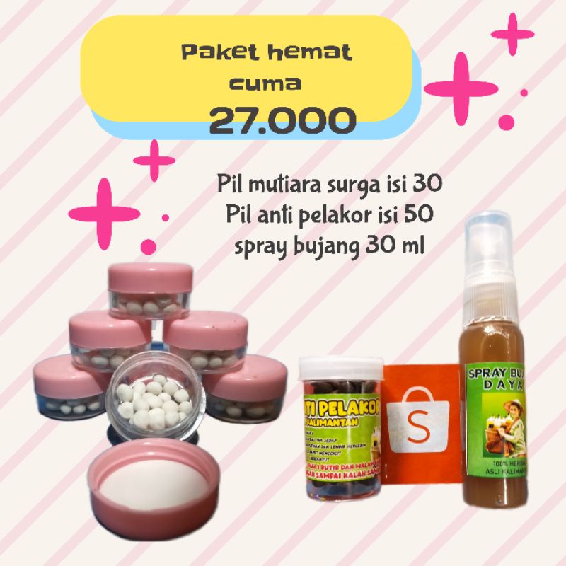 spray bujang anti pelakor mutiara surga asli dayak kalimantan (paket hemat)