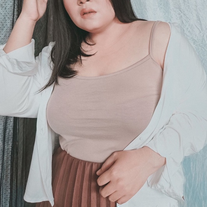 Bnc - Tanktop Wanita Polos Jumbo LD 120 Tanktop Square Neck tangtop Bra Tengtop Wanita Jumbo Tali Sp