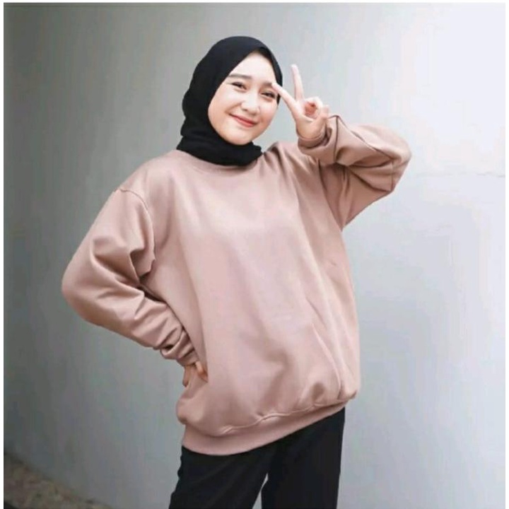 Sweater polos/Atasan wanita/Baju kekinian