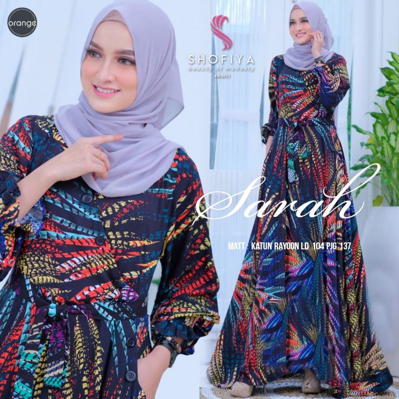SARAH DRESS GAMIS MUSLIM BY SHOFIYA