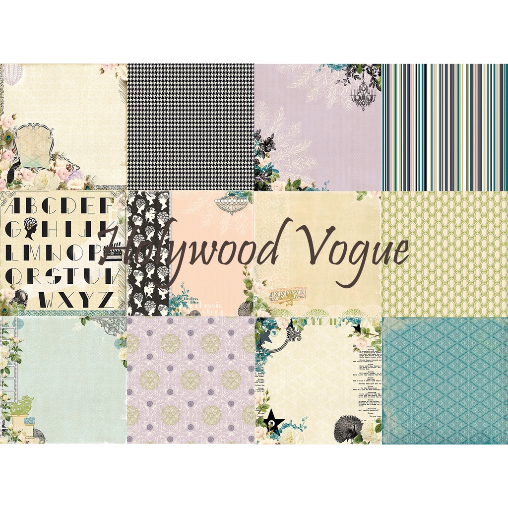 

12x12 Paket Kertas Scrapbooking "Hollywood Vogue" (12 lembar)