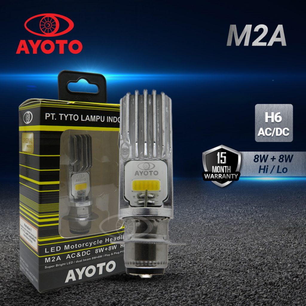 Lampu LED Motor AYOTO Putih H6 Hi-Lo 2 mata AC DC M2A 100% ORI TYTO