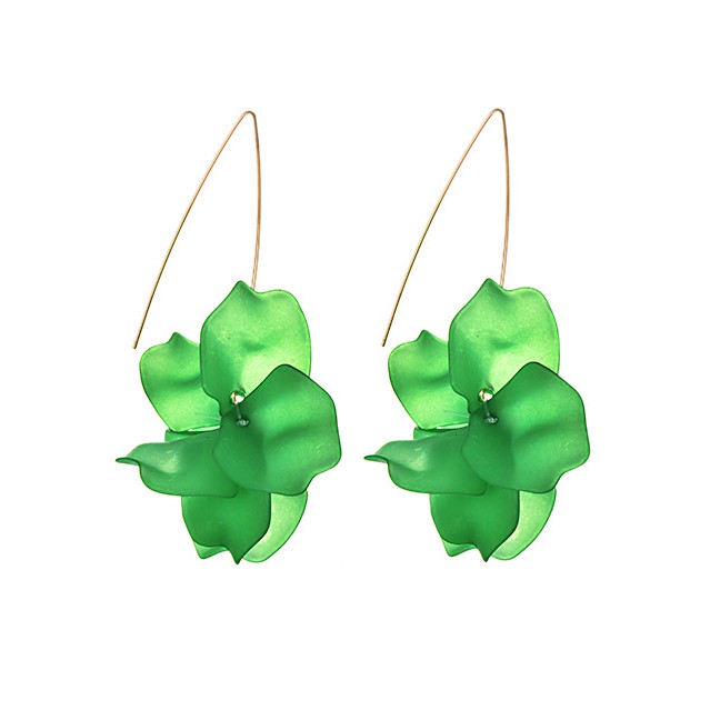 LRC Anting Tusuk Fashion Wine Alloy Resin Flower Earrings F4391X