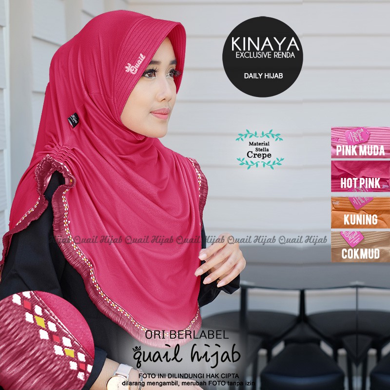 TERMURAH Kinaya Hijab | JILBAB KHIMAR SYARI INSTANT BERGO PET ANTEM KERUDUNG by Quail Hijab