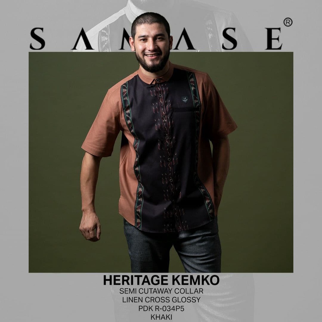 BATIK PRIA KOKO DEWASA KEMKO LENGAN PENDEK SAMASE KEMEJA KOKO BAJU MUSLIM