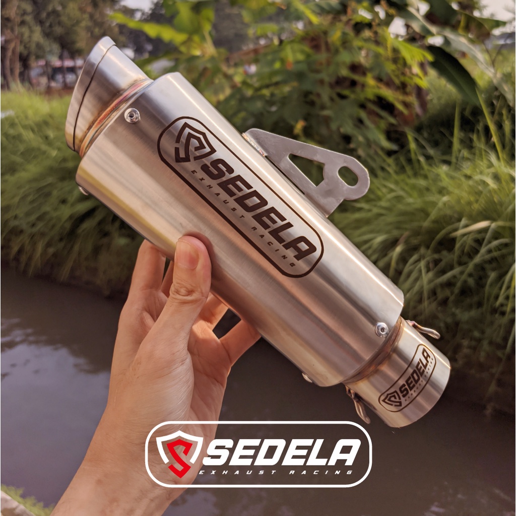 KNALPOT ORIGINAL SEDELA EXHAUST SLENCER ONLY SUARA NGEBASS GAHAR COCOK 150-250CC