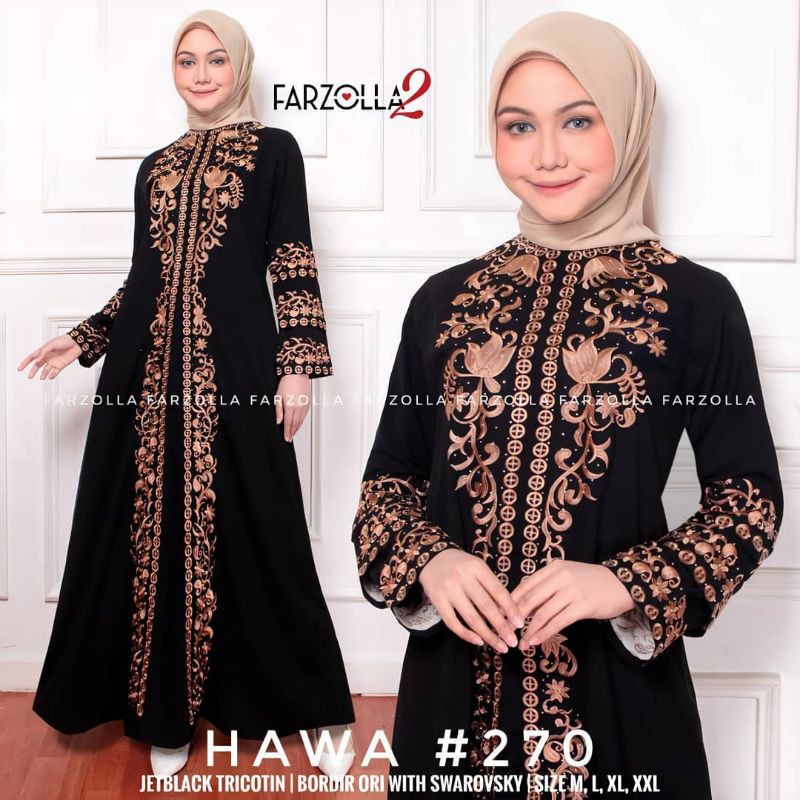 cod baju gamis abaya Arab india Turkey hitam syari asdf bordir hawa 270 Busui