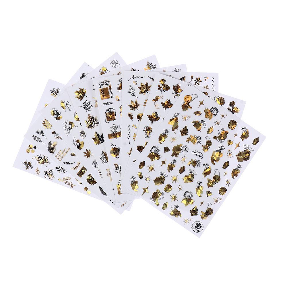PREVA Nail Stickers Decor Maple Leaf Slider Decals DIY Manicure 3D