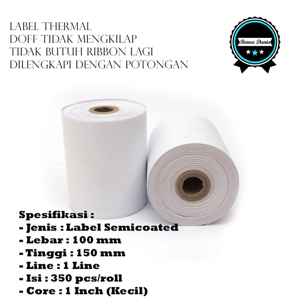 Jual Kertas Resi Label Sticker Direct Thermal A6 10x15cm 100x150mm