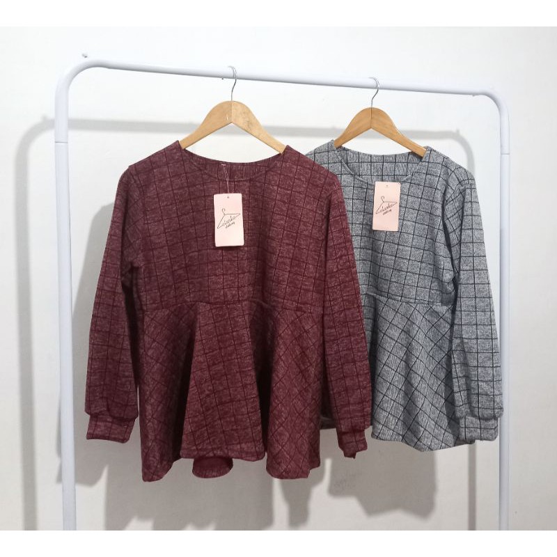 Anggifamily Atasan Kaos Knit Peplum by Clarke Clothing