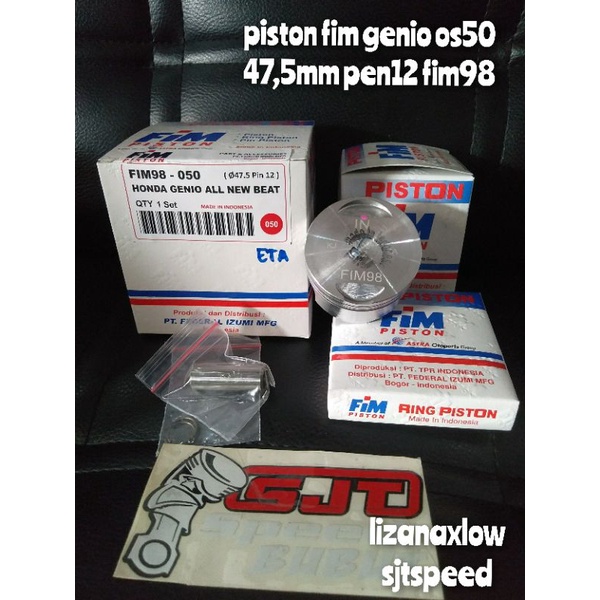piston kit fim honda genio os 50 47,5mm pen12 all new beat fim98-2