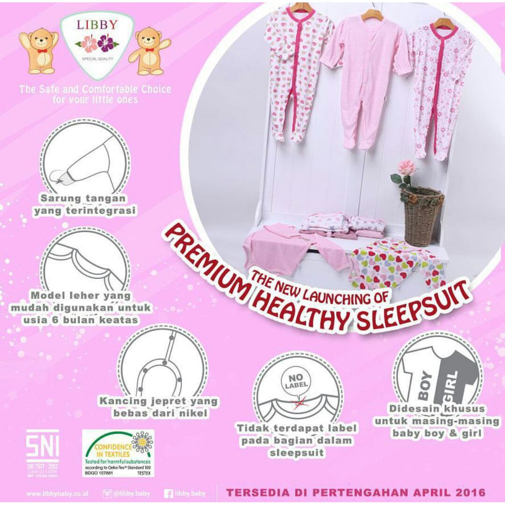 PROMO MURAH 1 PCS LIBBY PREMIUM SLEEPSUIT GIRL BOY ROMPER BAYI JUMPER BAYI