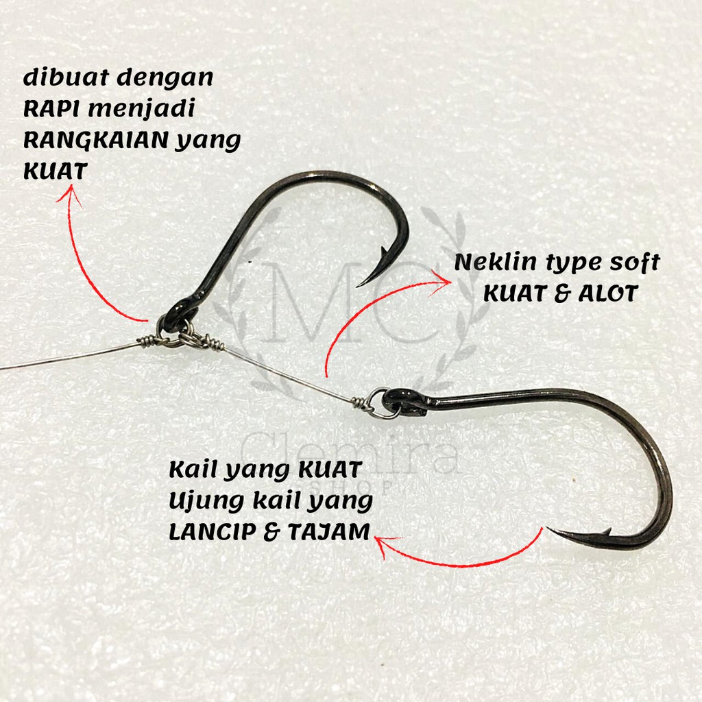 Konceran Tenggiri Barakuda / Rangkaian Kail Pancing Tenggiri Ring Bawah Cle Fishing