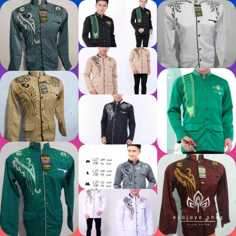 Jasko Bordir Jas Koko Lengan Tangan Panjang Motif Premium Motif NU Size (m l xl)