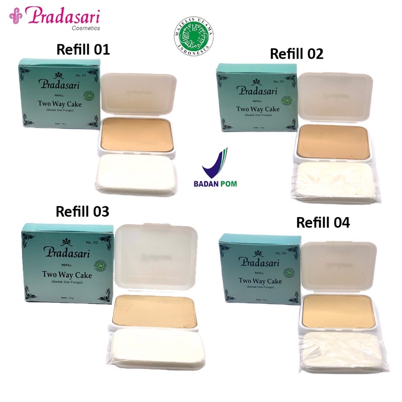 Bedak wajah Pradasari Two Way Cake ( Refill ) 14 gram