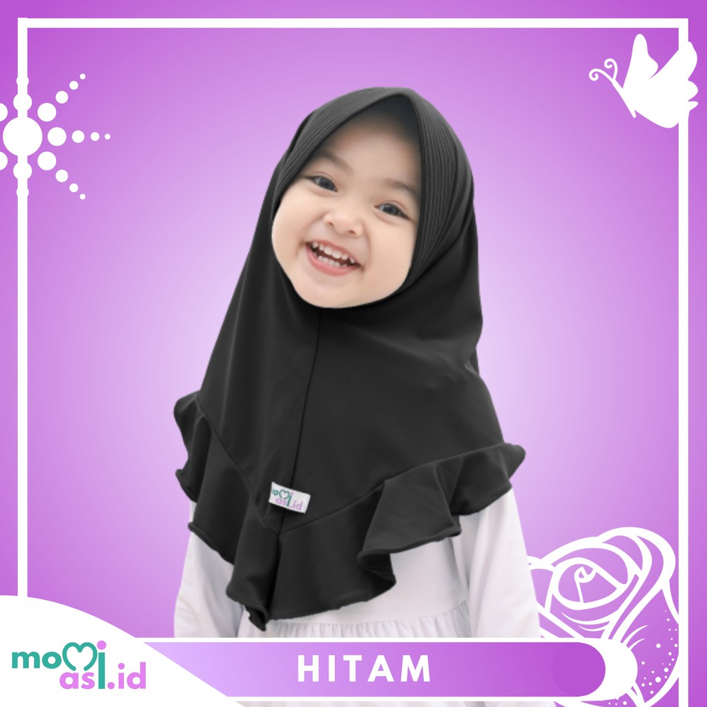 Kerudung Anak Jilbab Hijab Anak Bayi Perempuan Premium Yuki Daily-YUKI HITAM