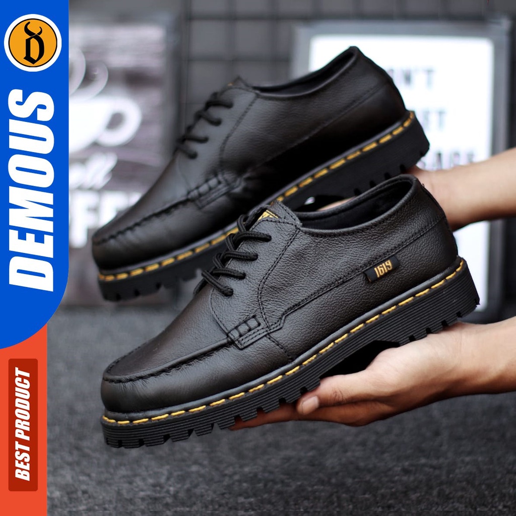 DEMOUS Kilua - Sepatu Formal Pantofel Zapato Kulit Asli Docmart Low Boots Kerja Pria