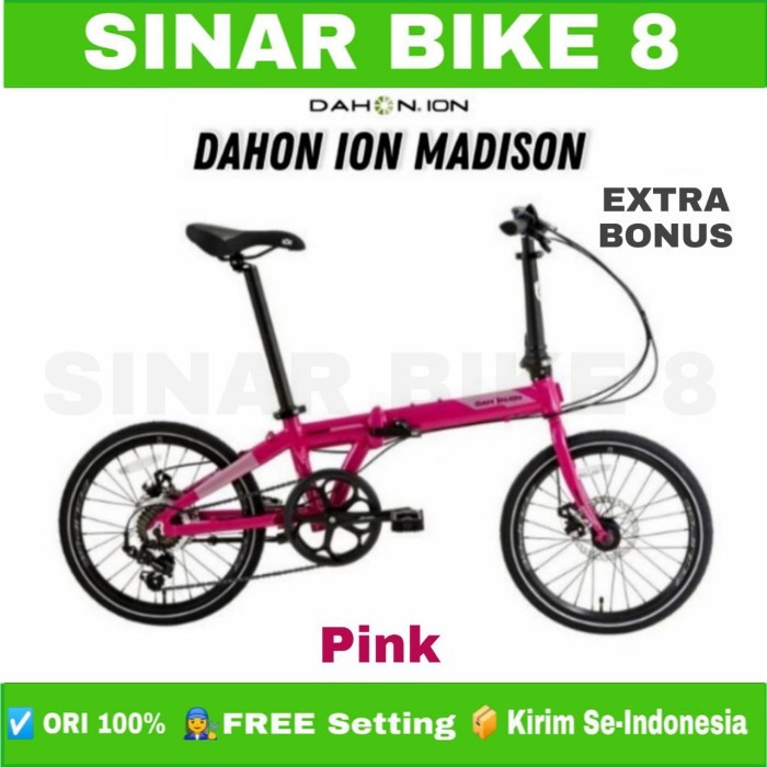 Sepeda Lipat Ukuran 20 Inch DAHON ION MADISON Alloy Shimano 7 Speed Rem Cakram