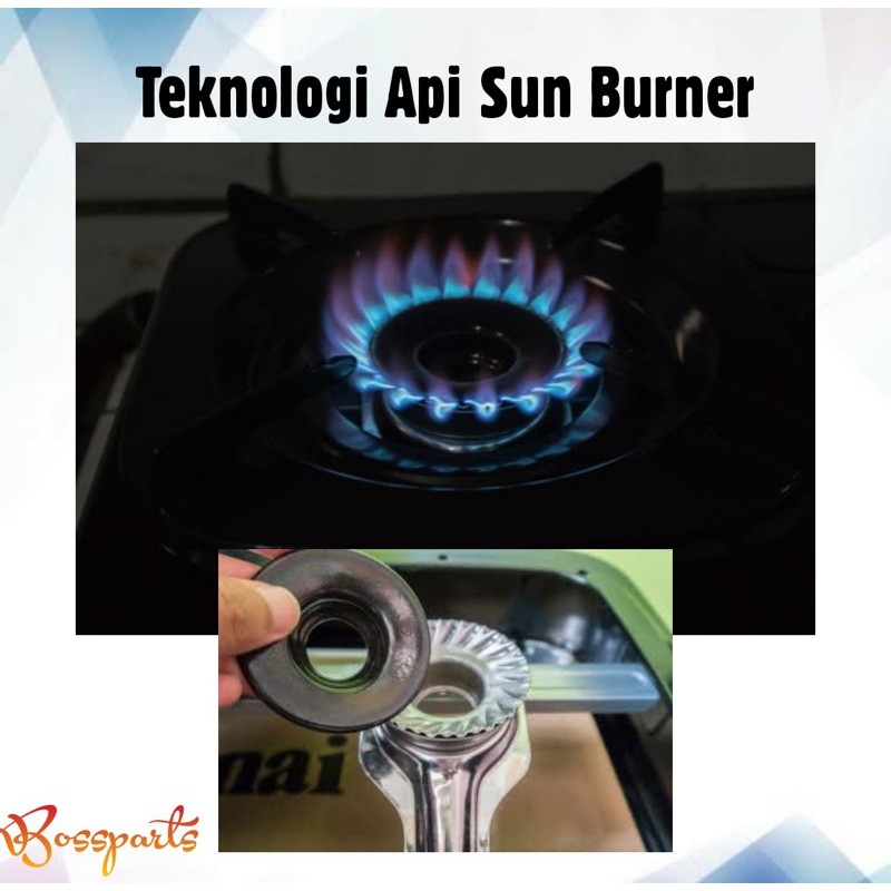 Paket Kompor Gas Rinnai 2 Tungku RI 522S bonus Selang Regulator Gas Hitpro