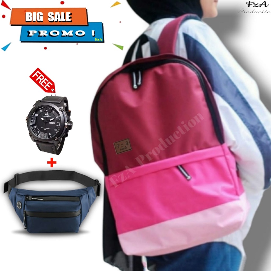 Big Promo..Tas Ransel Punggung Distro Casual Pria Wanita  Backpack / Tas Ransel Laptop Original - FzA BUY 1 GET 1