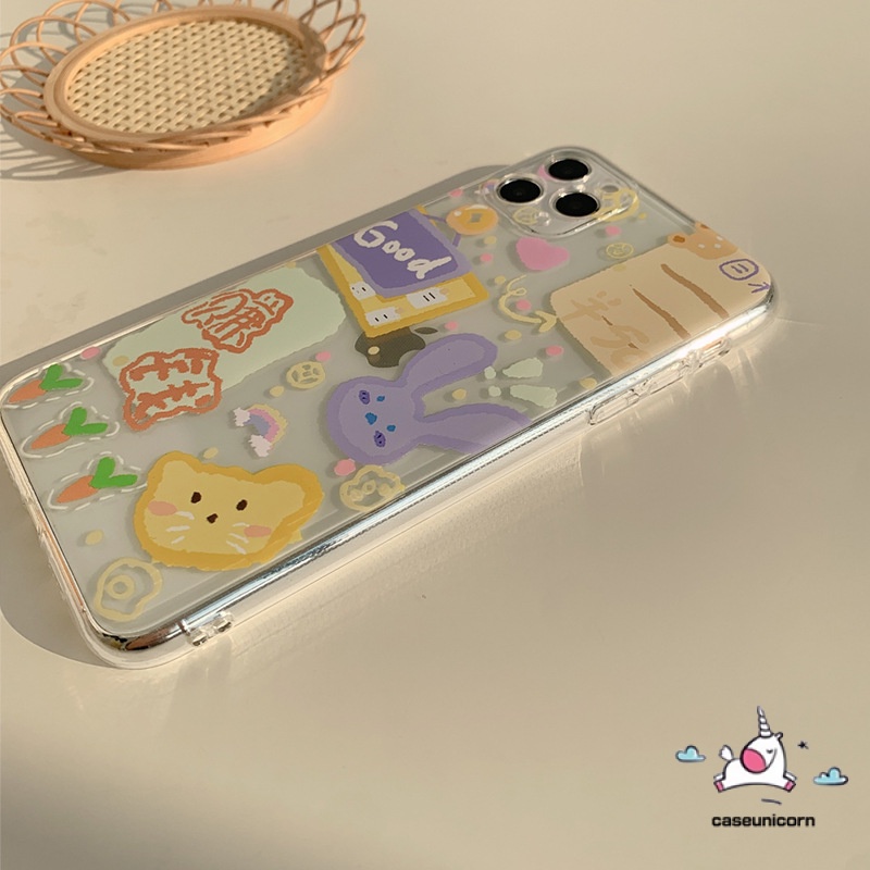 Oppo A15 A54 A74 A95 Reno 5 6 Reno 4 4F 5F 4Lite A33 A53 A5 A9 2020 A1K A3s A12 A5s A12e A7 A16 A31 A94 A92 A35 A15s A11 A11K A32 A93 F17pro F19pro Ins Cute Cartoon Graffiti Case Soft Clear Transparent Cover-3