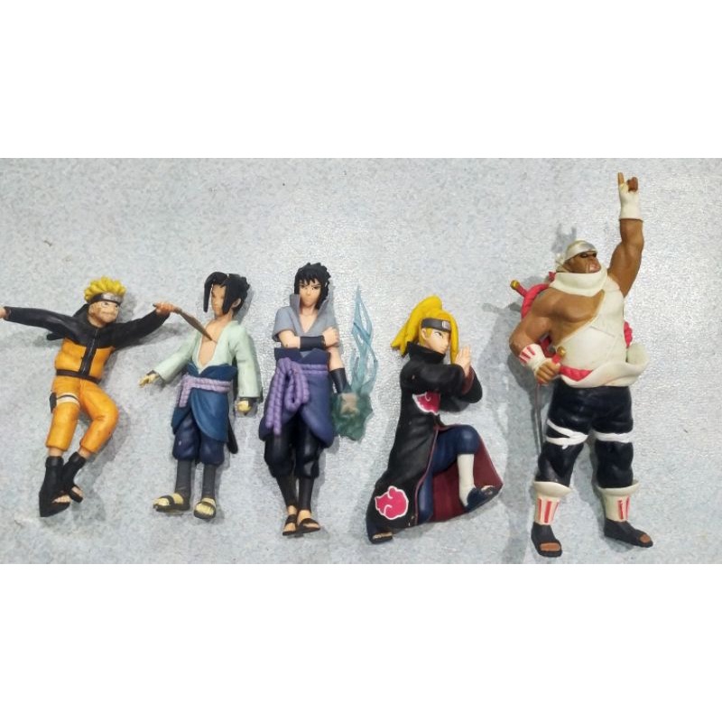 Naruto Figure SET isi 5 pcs : Boneka Naruto / Figurine Naruto/ Mainan Naruto / Hiasan Kue Naruto (BE