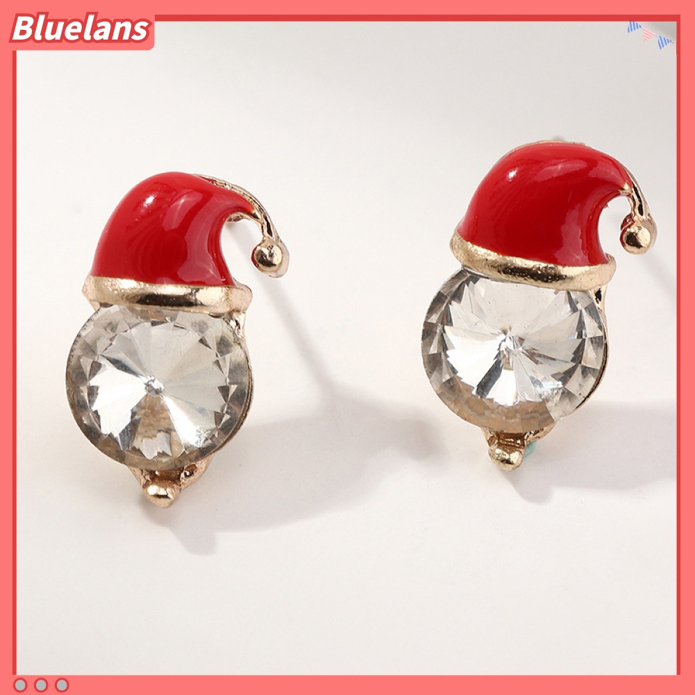 Anting Stud Liontin Bentuk Topi Natal Untuk Wanita