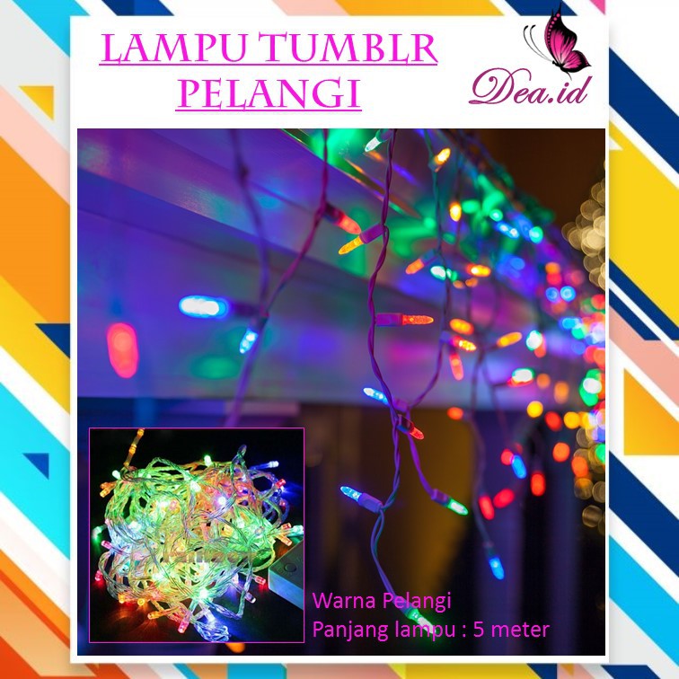 [DEASTORE] LAMPU TUMBLR PELANGI + COLOKAN PENYAMBUNG - LAMPU HIAS - LAMPU TAMAN