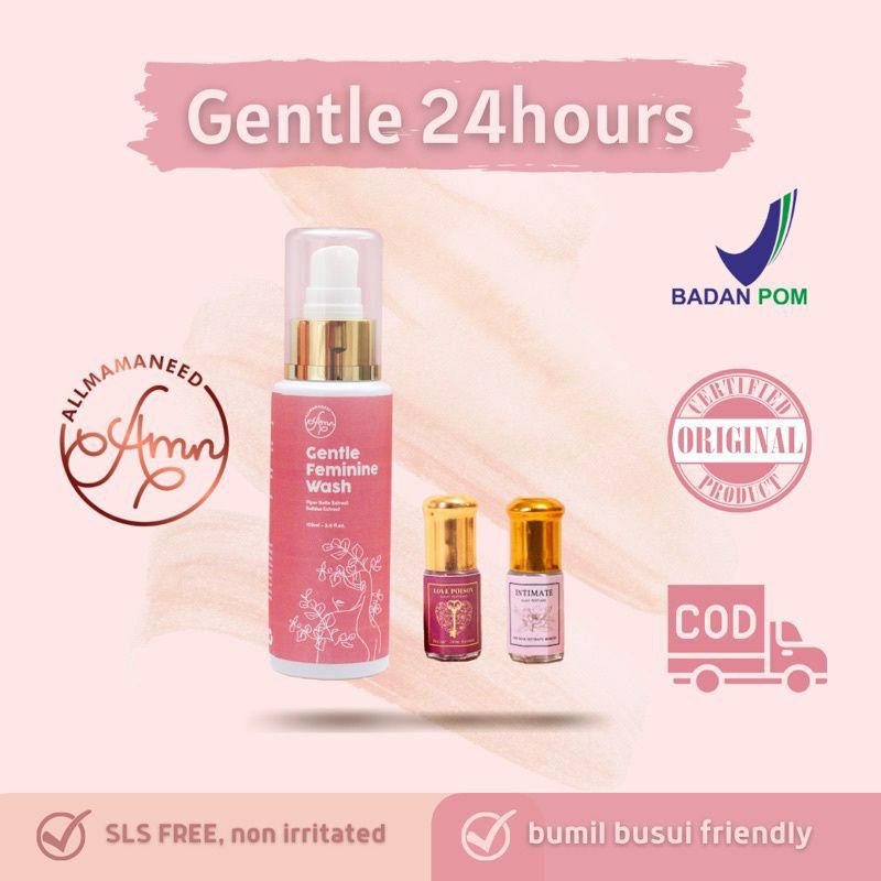 Love Poison (Night Parfume) &amp; Intimate (Silky Parfume) | Gentle Feminini Wash | Secret Spray by Allmamaneed