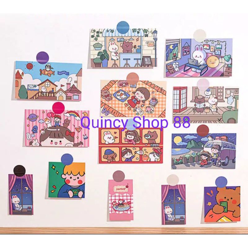 

12 Pcs/9 Pcs/ 6 Pcs Kartu/ Card Deco / Greeting Card Cute Cartoon Set