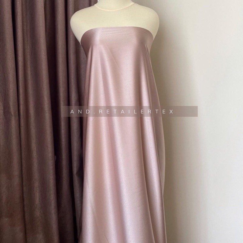 Kain satin Maxmara Pure Original 100% warna Latte