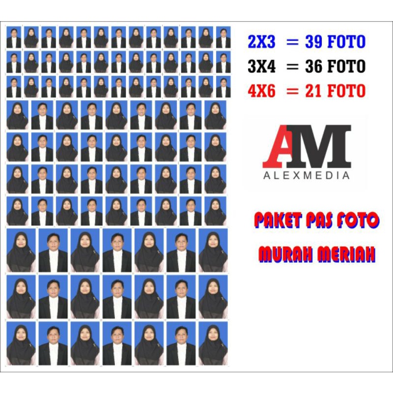 Jual Paket cetak pas foto 2x3.3x4.4x6 murah meriah | Shopee Indonesia